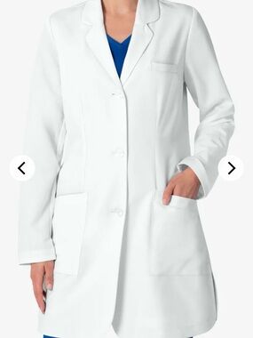 Healing Hands The White Coat Modernist Lab Coat Women’s M White Medical Jacket